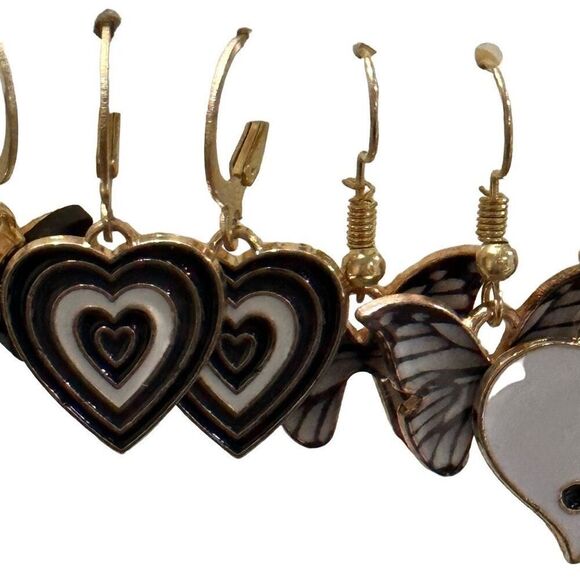 NWOT Heart and butterfly earring bundle - Picture 2 of 5